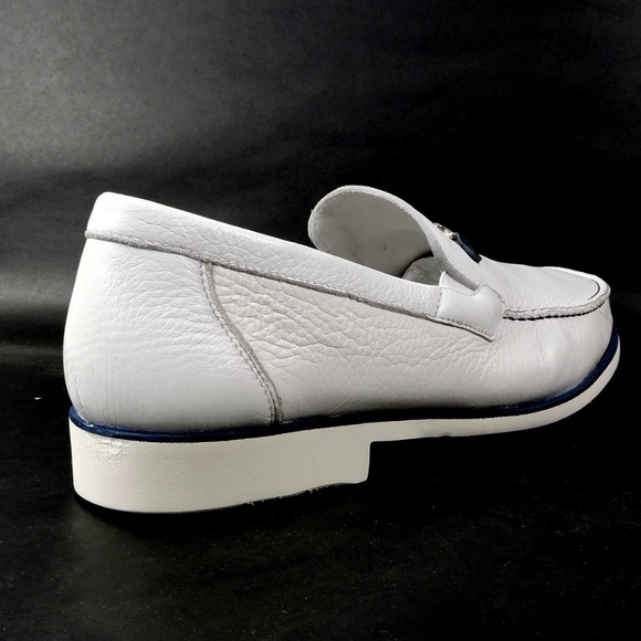 GOODMAN 🇮🇹 MEN'S SOFT WHITE LEATHER COMFORT LOAFERS - Picture 5 of 8